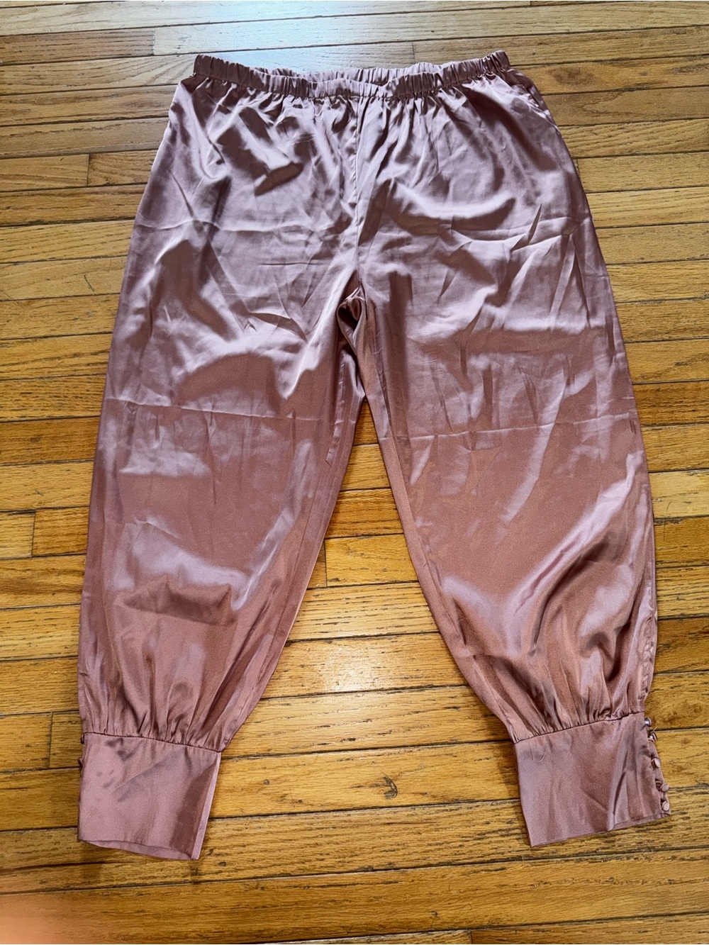 First Love Mauve Satin Jogger Pants